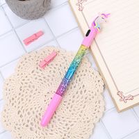 Unicorn Fairy Quicksand With Light Gel Pen Creative Glow Oil Quicksand Water-based Paint Pen Cute Student Stationery sku image 2