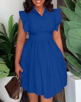 Women's Sheath Dress Casual Shirt Collar Printing Sleeveless Solid Color Short Mini Dress Daily main image 4