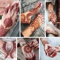 Ethnic Style Semi-permanent Brown Red Indian Hannah Waterproof Lace Tattoo Sticker main image 5