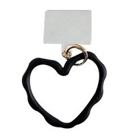 Simple Style Heart Shape Silica Gel Metal Button Patchwork Keychain main image 3