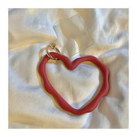 Einfacher Stil Herzform Kieselgel Metallknopf Patchwork Schlüsselbund sku image 5