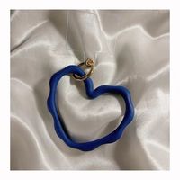 Simple Style Heart Shape Silica Gel Metal Button Patchwork Keychain sku image 8