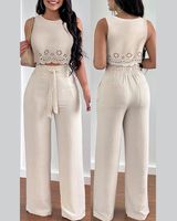 Women's Elegant Solid Color Polyester Printing Pants Sets main image 2