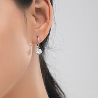 1 Pair Elegant Luxurious Round Plating Inlay Sterling Silver Zircon Rhodium Plated Drop Earrings main image 4