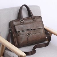 Männer Alle Jahreszeiten Pu-leder Unternehmen Vintage-stil Handtasche main image 3