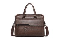 Men's All Seasons Pu Leather Business Vintage Style Handbag sku image 1