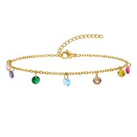 Simple Style Geometric Stainless Steel Plating Inlay Zircon Gold Plated Women's Anklet main image 5