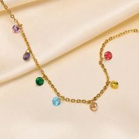 Simple Style Geometric Stainless Steel Plating Inlay Zircon Gold Plated Women's Anklet main image 4