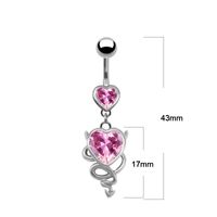 Cute Novelty Heart Shape Stainless Steel Alloy Copper Plating Inlay Zircon White Gold Plated Lip Stud Ear Studs Belly Ring main image 7