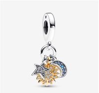 Simple Style Sun Star Moon Sterling Silver Inlay Zircon Charms sku image 1