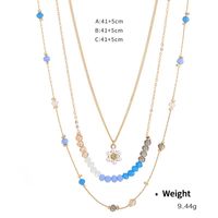 Sweet Flower Artificial Crystal Copper Wholesale Three Layer Necklace sku image 2