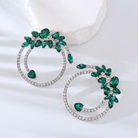 1 Pair Luxurious Lady Geometric Inlay Alloy Rhinestones Earrings sku image 1