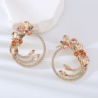 1 Pair Luxurious Lady Geometric Inlay Alloy Rhinestones Earrings main image 3