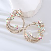 1 Pair Luxurious Lady Geometric Inlay Alloy Rhinestones Earrings sku image 3