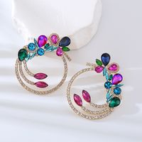 1 Pair Luxurious Lady Geometric Inlay Alloy Rhinestones Earrings main image 4