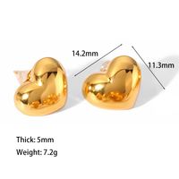 1 Pair Classic Style Heart Shape Polishing Plating 304 Stainless Steel Drop Earrings Ear Studs sku image 2
