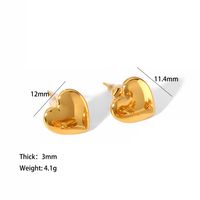 1 Pair Classic Style Heart Shape Polishing Plating 304 Stainless Steel Drop Earrings Ear Studs sku image 1