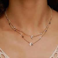 Casual Simple Style Commute Star Moon Copper 18k Gold Plated Zircon Pendant Necklace In Bulk main image 4