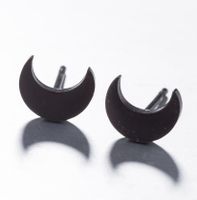 1 Pair Cute Simple Style Classic Style Moon Stainless Steel 18k Gold Plated Ear Studs main image 6