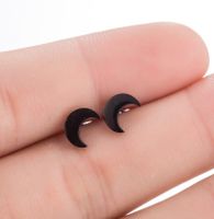 1 Pair Cute Simple Style Classic Style Moon Stainless Steel 18k Gold Plated Ear Studs main image 1