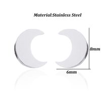 1 Pair Cute Simple Style Classic Style Moon Stainless Steel 18k Gold Plated Ear Studs main image 5