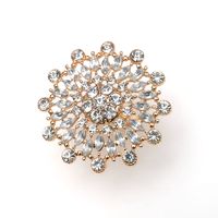 Luxurious Lady Handmade Flower Alloy Inlaid Gemstone Inlaid Pearls Diamond Women's Rings sku image 3