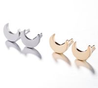 1 Pair Cute Simple Style Classic Style Moon Stainless Steel 18k Gold Plated Ear Studs main image 2