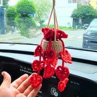 Hand-crocheted Chlorophytum Potted Yarn Car Rearview Mirror Creative Ornament sku image 30