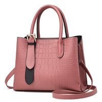 Women's Large Pu Leather Solid Color Classic Style Square Zipper Handbag main image 5