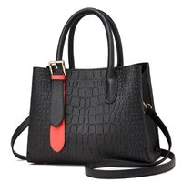 Women's Large Pu Leather Solid Color Classic Style Square Zipper Handbag sku image 2