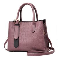 Women's Large Pu Leather Solid Color Classic Style Square Zipper Handbag sku image 1
