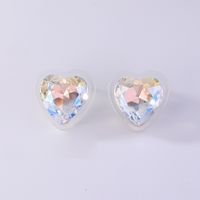 1 Pair Casual Simple Style Shiny Heart Shape Bow Knot Inlay Copper Zircon K Gold Plated Rhodium Plated Drop Earrings Ear Studs main image 5