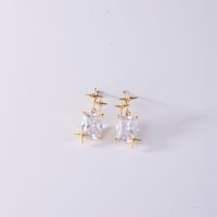 1 Pair Casual Simple Style Shiny Heart Shape Bow Knot Inlay Copper Zircon K Gold Plated Rhodium Plated Drop Earrings Ear Studs sku image 3