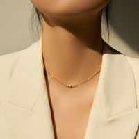 Casual Simple Style Solid Color Copper 18k Gold Plated Necklace In Bulk main image 3