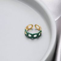 Casual Simple Style Oval Stainless Steel Enamel Plating 18k Gold Plated Open Rings sku image 3