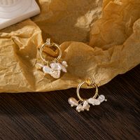 1 Pair Vintage Style Simple Style Star Flower Plating Inlay Copper Freshwater Pearl Zircon 14k Gold Plated 18k Gold Plated Ear Studs main image 4