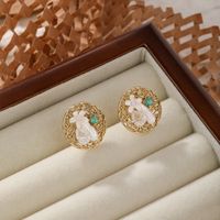 1 Pair Basic Flower Plating Inlay Copper Crystal Zircon 18k Gold Plated Ear Studs main image 5