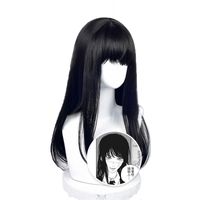 Women's Japanese Style Sweet Masquerade Street Cosplay High Temperature Wire Centre Parting Long Straight Hair Wigs sku image 2