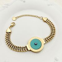 Nordic Style Simple Style Commute Eye 304 Stainless Steel 14K Gold Plated Natural Stone Bracelets In Bulk sku image 1