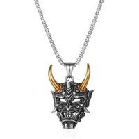 Exaggerated Punk Mask Stainless Steel Alloy Plating Hollow Out Unisex Pendant Necklace Long Necklace Necklace Pendant sku image 4