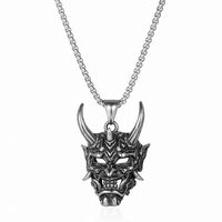 Exaggerated Punk Mask Stainless Steel Alloy Plating Hollow Out Unisex Pendant Necklace Long Necklace Necklace Pendant sku image 3