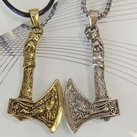 Einfacher Stil Toller Stil Axt Legierung Lederseil Metall Irregulär Überzug Männer Halskette Mit Anhänger main image 1