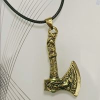 Simple Style Cool Style Axe Alloy Leather Rope Metal Irregular Plating Men's Pendant Necklace main image 4