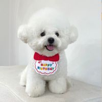 Ins Cute Happy Birthday Hat Bib Dog Cat Pet Bib Saliva Towel sku image 2