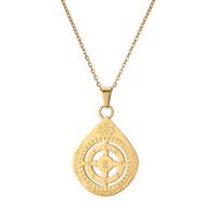 Casual Hip-hop Buddha Lotus Stainless Steel Hollow Out Inlay Glass Stone Pendant Necklace main image 3