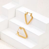 1 Pair Commute Triangle Plating Stainless Steel 18k Gold Plated Hoop Earrings main image 3