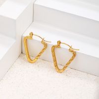 1 Pair Commute Triangle Plating Stainless Steel 18k Gold Plated Hoop Earrings main image 4