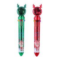 Christmas Sequins Press 10-color Ballpoint Pen Creative Christmas Prize Children Student Small Gifts Present main image 5
