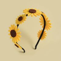 Sweet Sunflower Imitation Pearl Polyester Handmade Hair Band main image 3