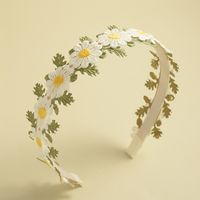 Sweet Sunflower Imitation Pearl Polyester Handmade Hair Band sku image 4